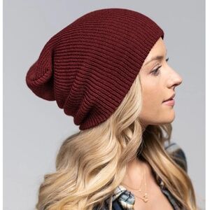 Burgundy Slouchy Knit Beanie
